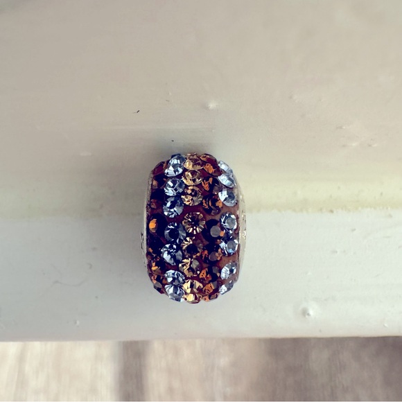 Gold, Bronze and Sky Blue Gemstone Charm Bead - Picture 4 of 8